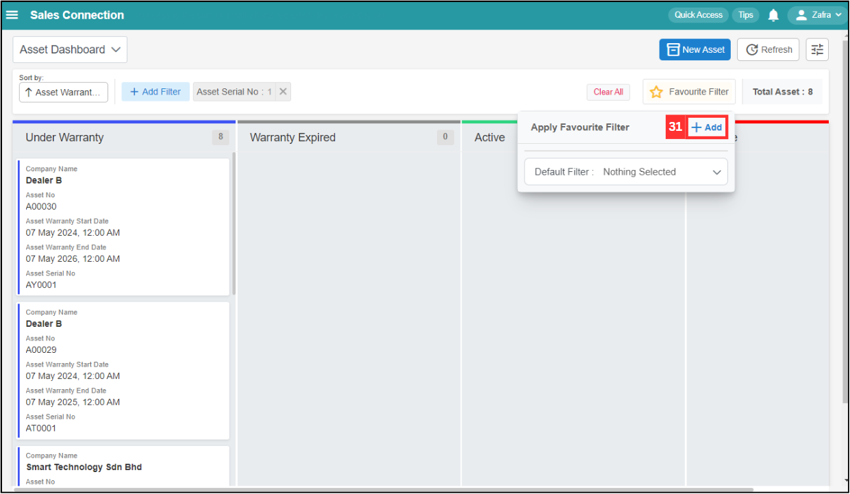 Asset Dashboard Step 31