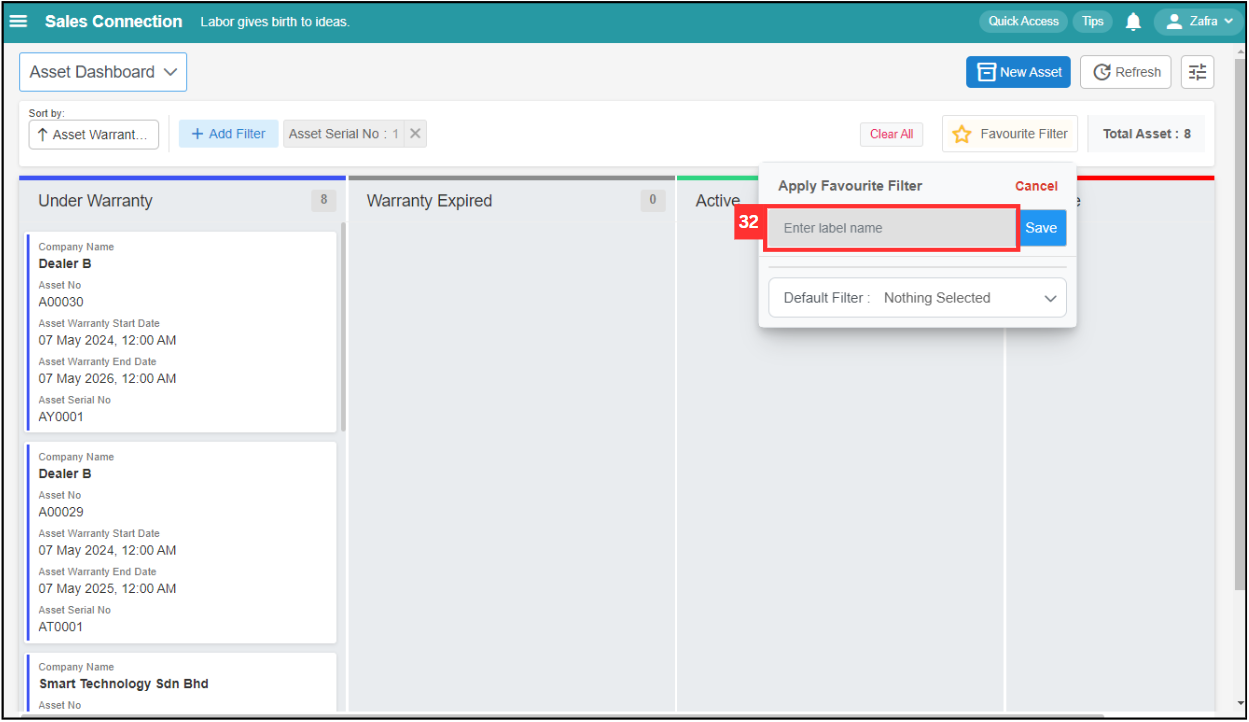 Asset Dashboard Step 32