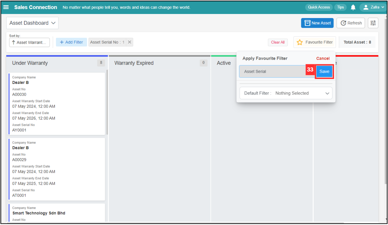 Asset Dashboard Step 33