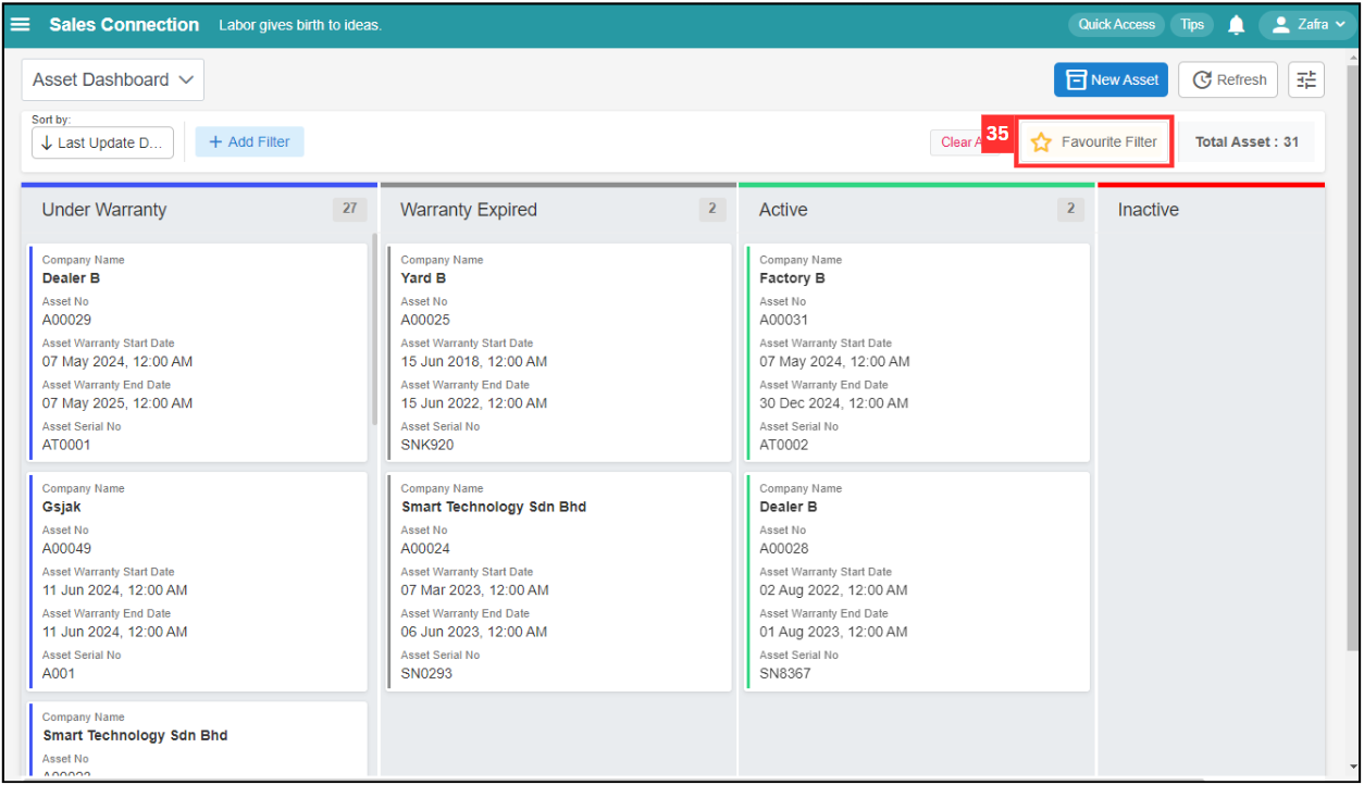 Asset Dashboard Step 35