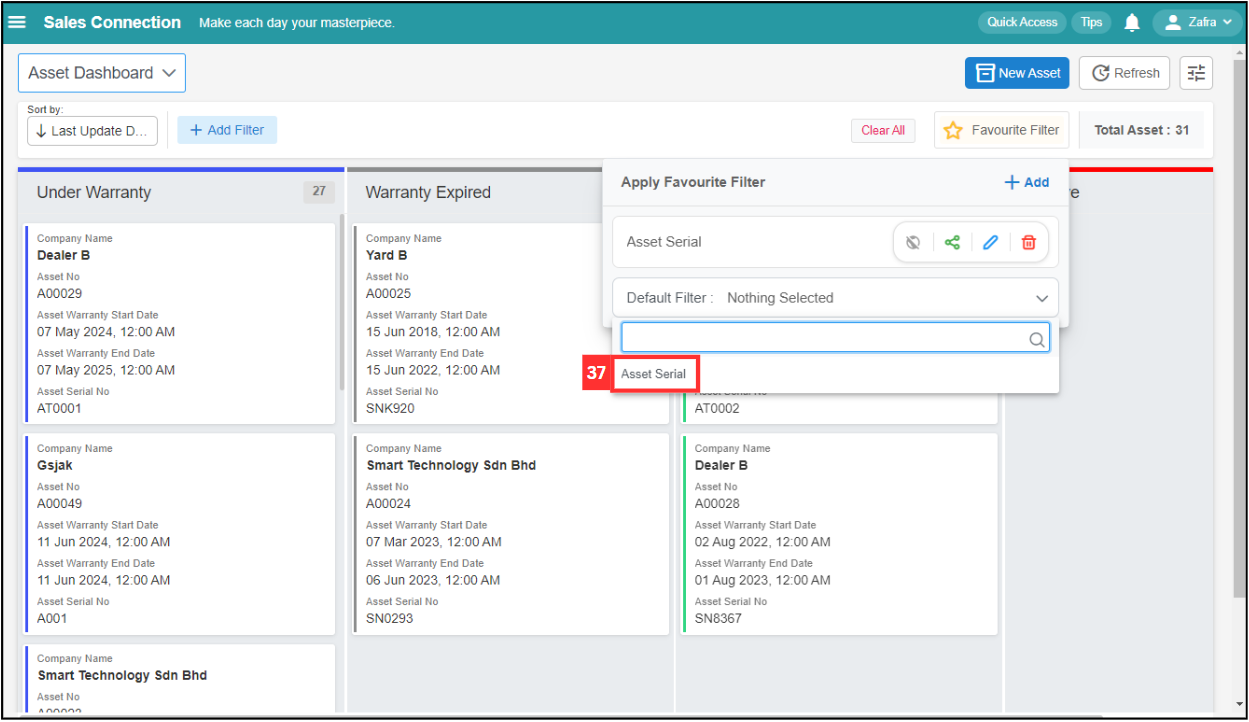 Asset Dashboard Step 37