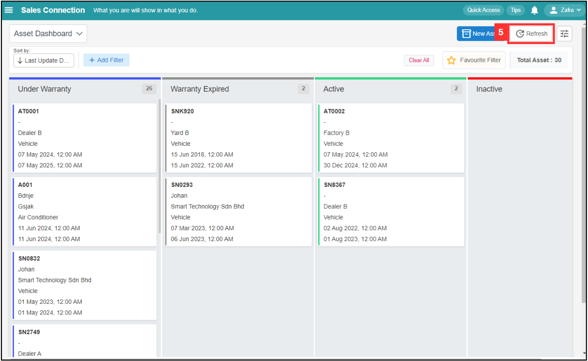 Asset Dashboard Step 5