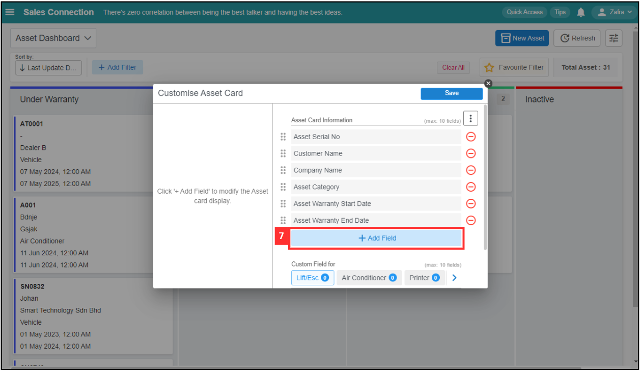 Asset Dashboard Step 7