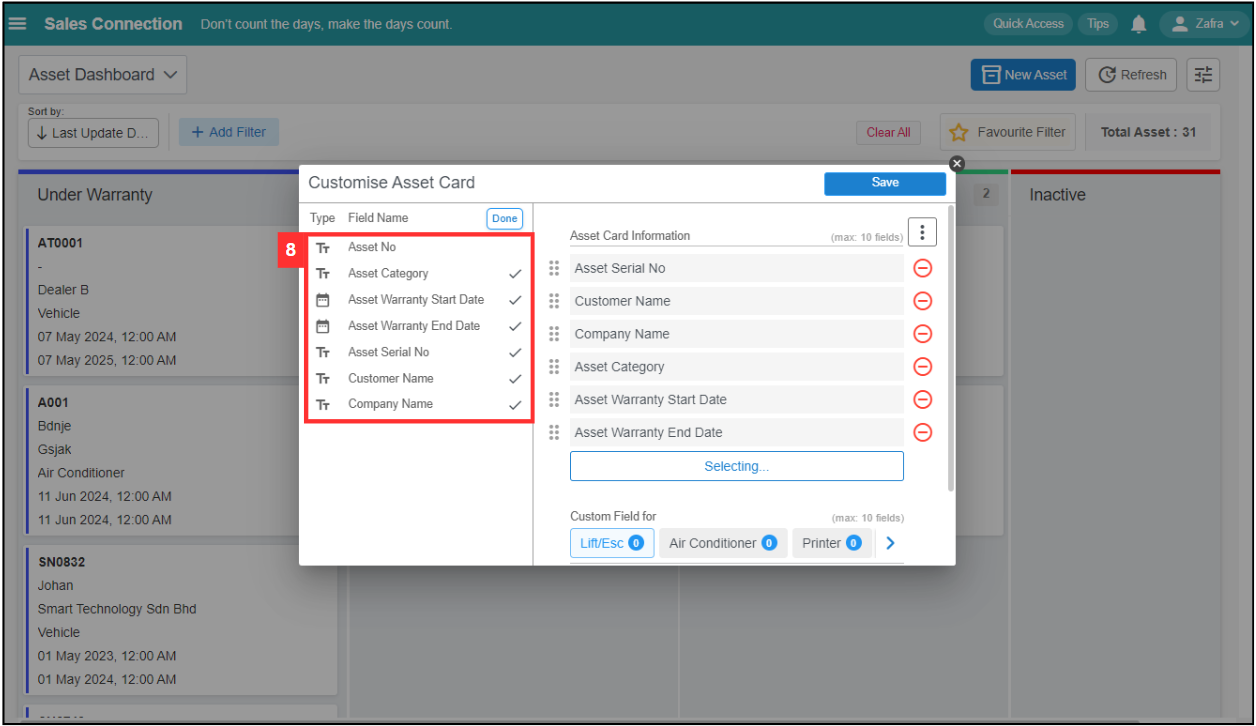 Asset Dashboard Step 8