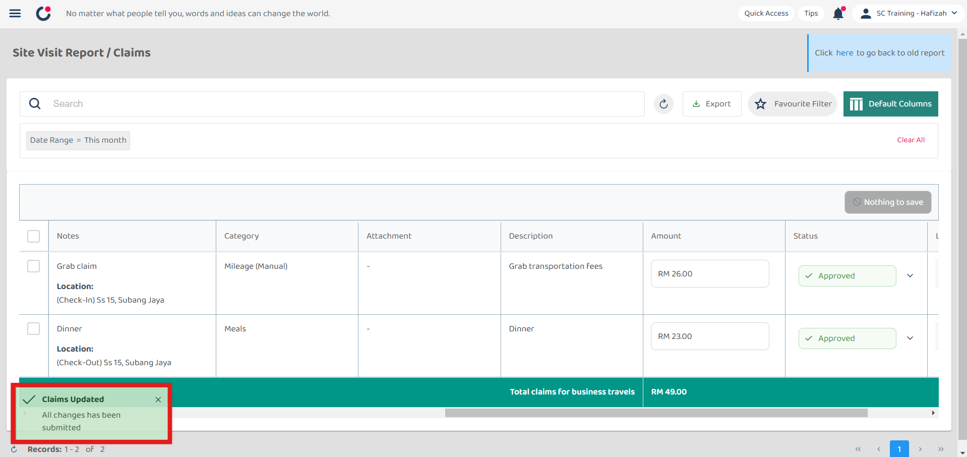 Claim Management Change Claim Status Step 11