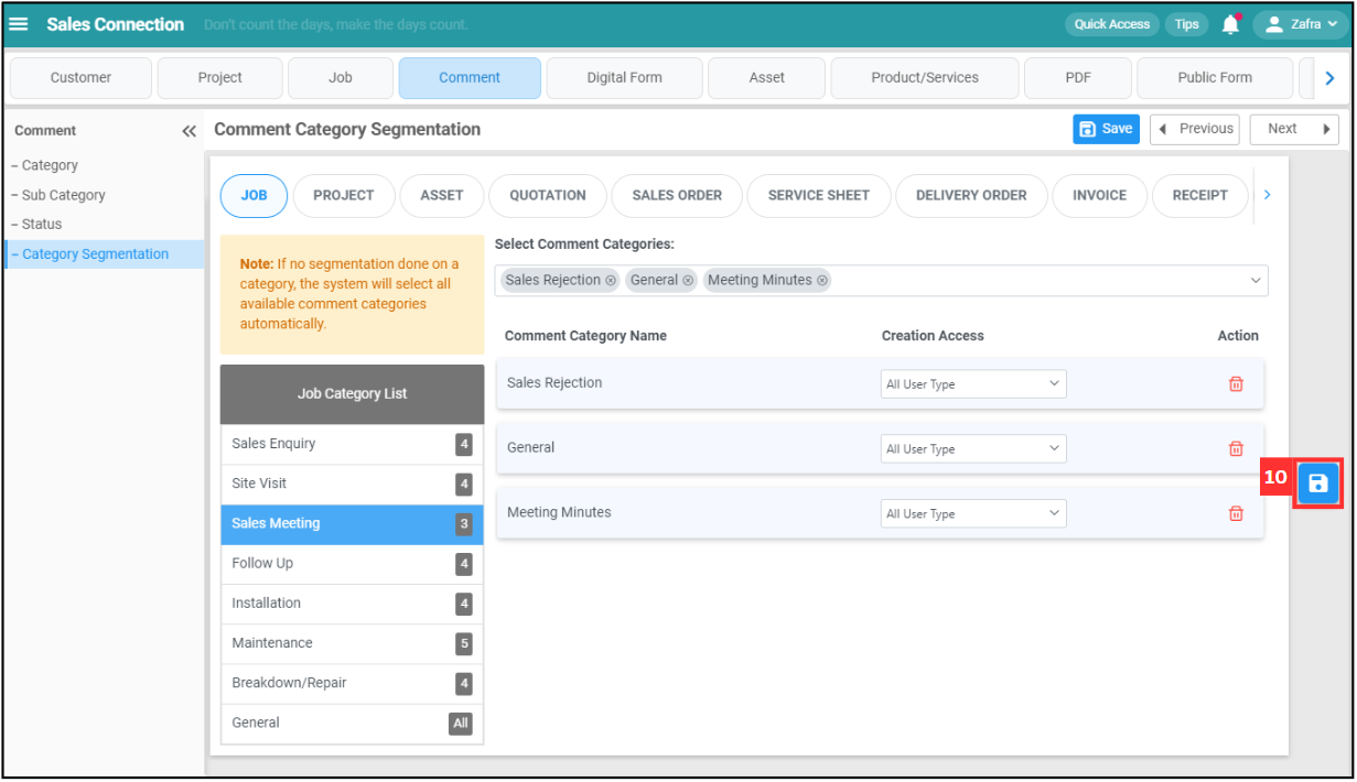 Comment Category Segmentation Step 10