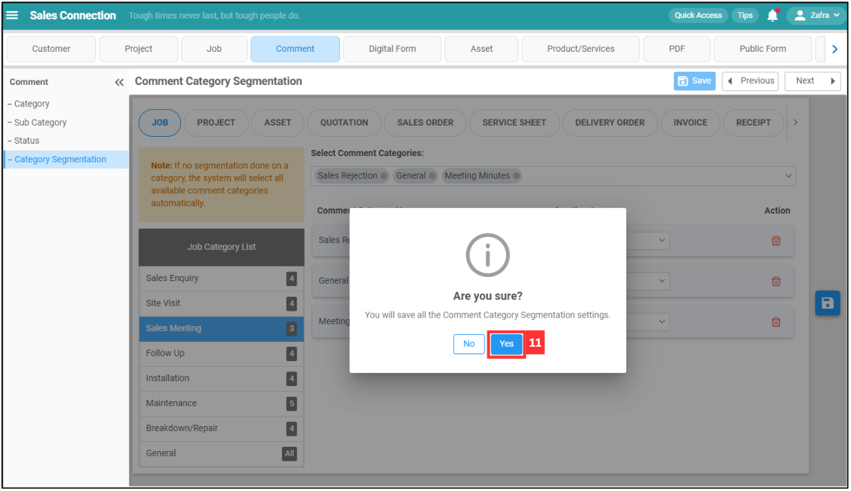 Comment Category Segmentation Step 11