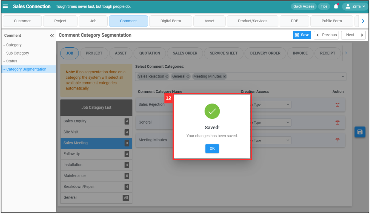 Comment Category Segmentation Step 12