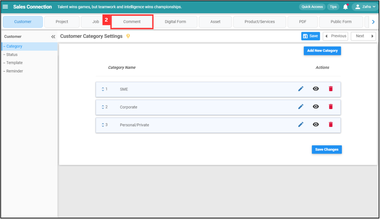 Comment Category Segmentation Step 2