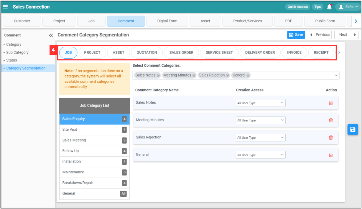 Comment Category Segmentation Step 4