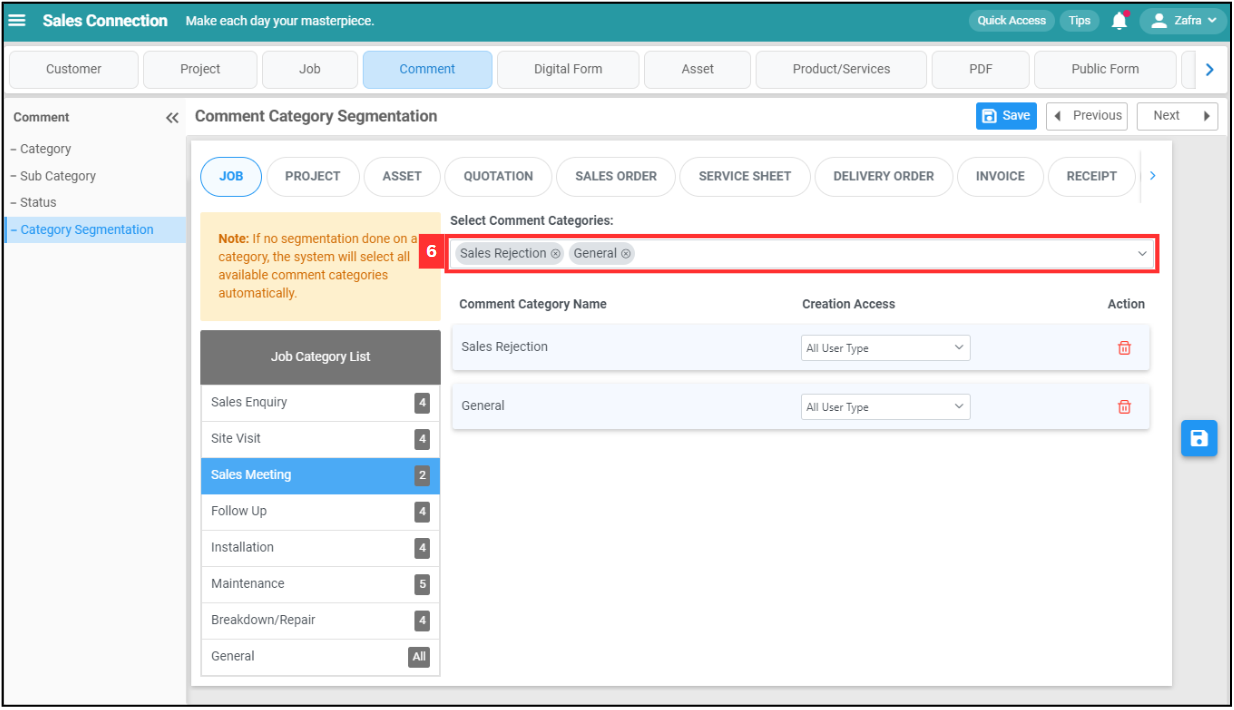 Comment Category Segmentation Step 6