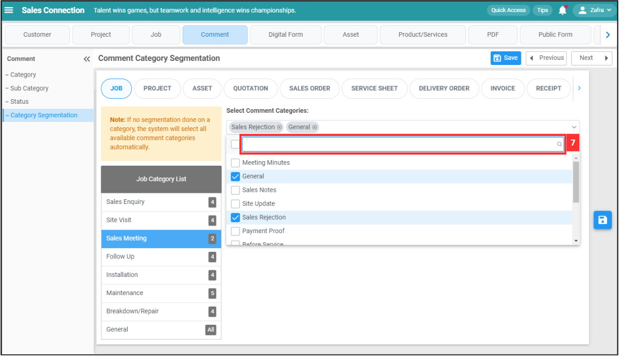 Comment Category Segmentation Step 7