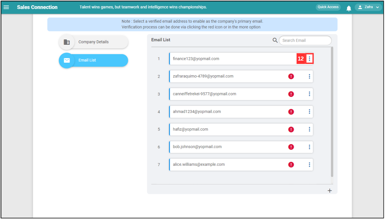 Company Profile Settings Step 12