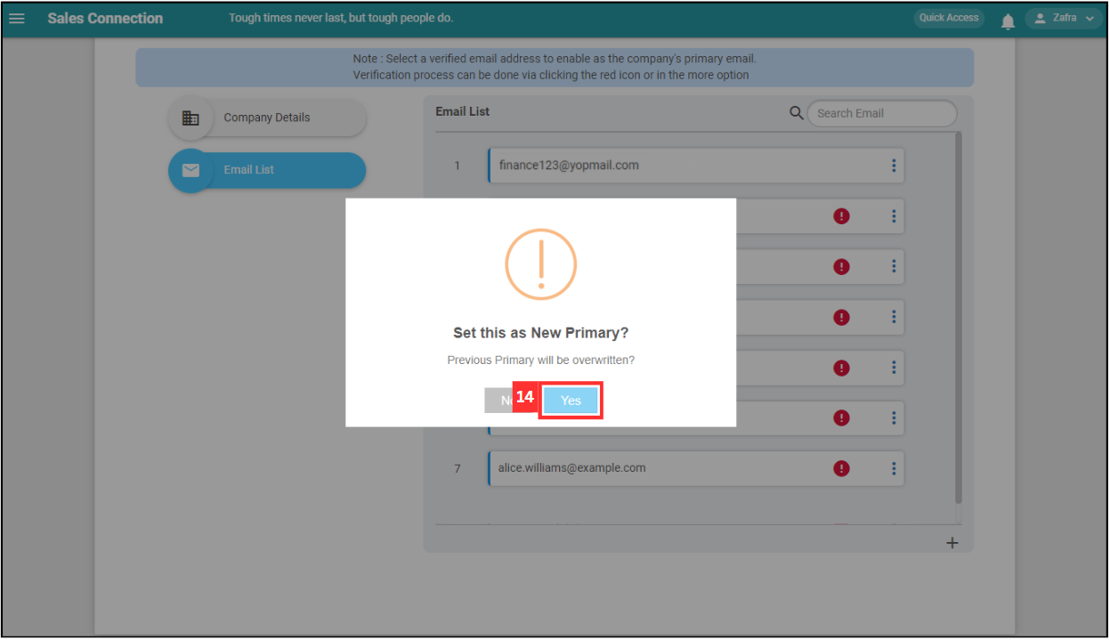 Company Profile Settings Step 14