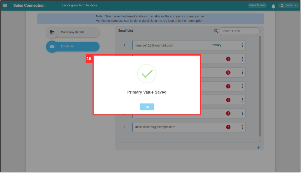 Company Profile Settings Step 15