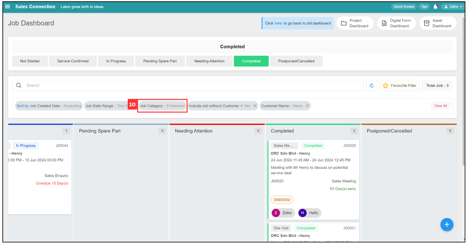 Job Dashboard Page Tutorial Step 10