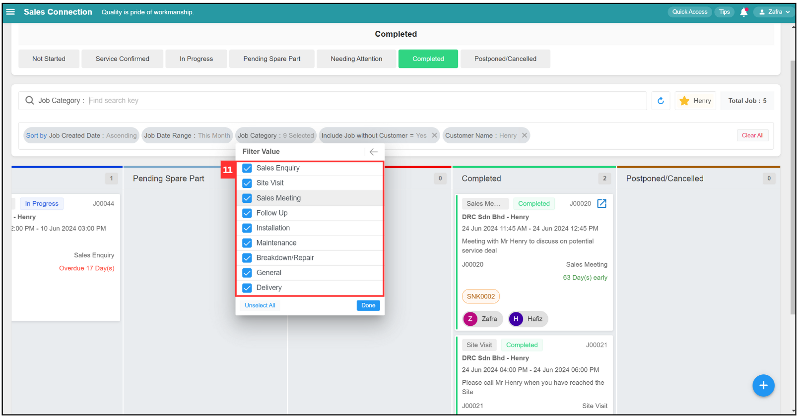 Job Dashboard Page Tutorial Step 11