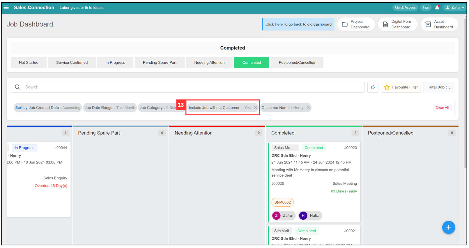 Job Dashboard Page Tutorial Step 13