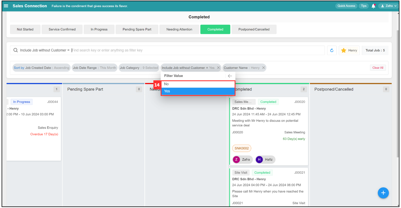 Job Dashboard Page Tutorial Step 14