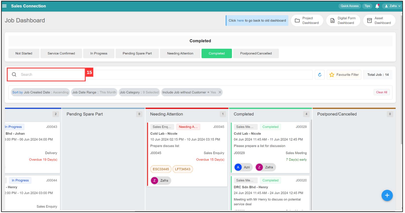 Job Dashboard Page Tutorial Step 15