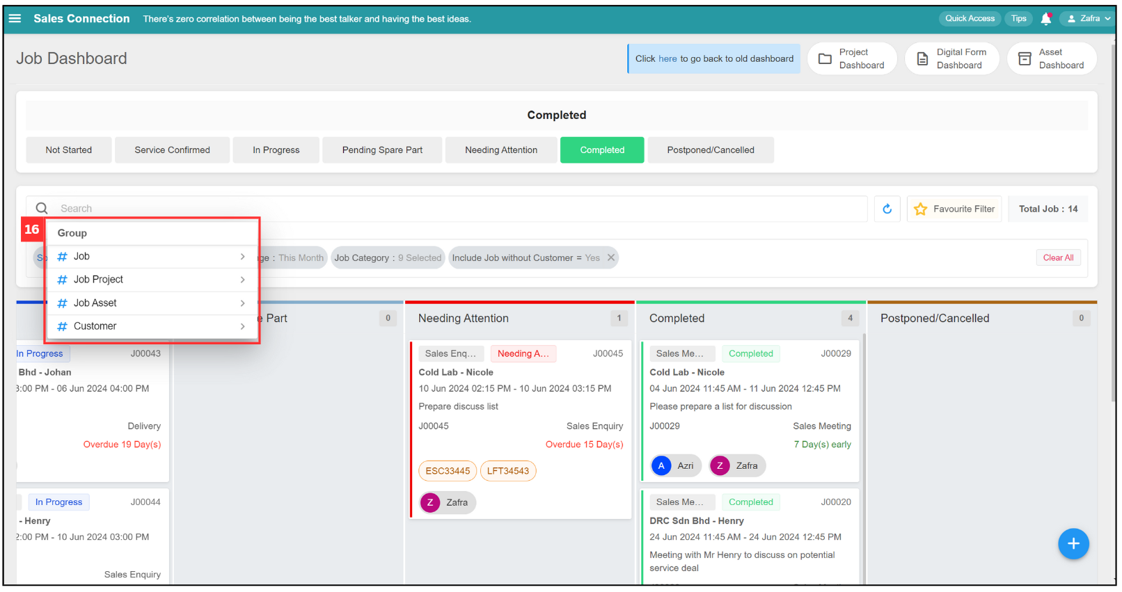 Job Dashboard Page Tutorial Step 16