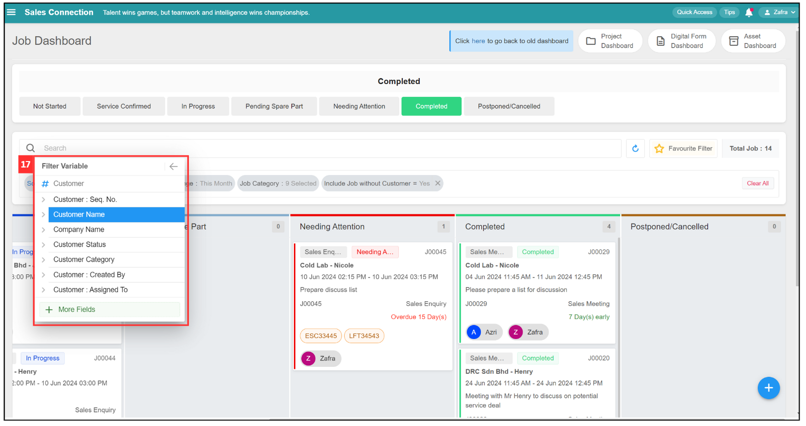 Job Dashboard Page Tutorial Step 17