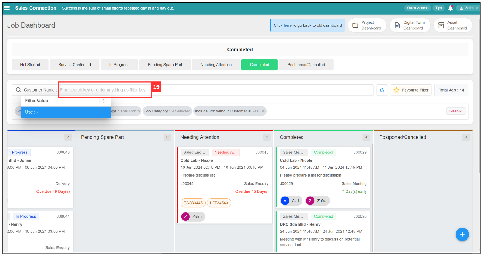 Job Dashboard Page Tutorial Step 19