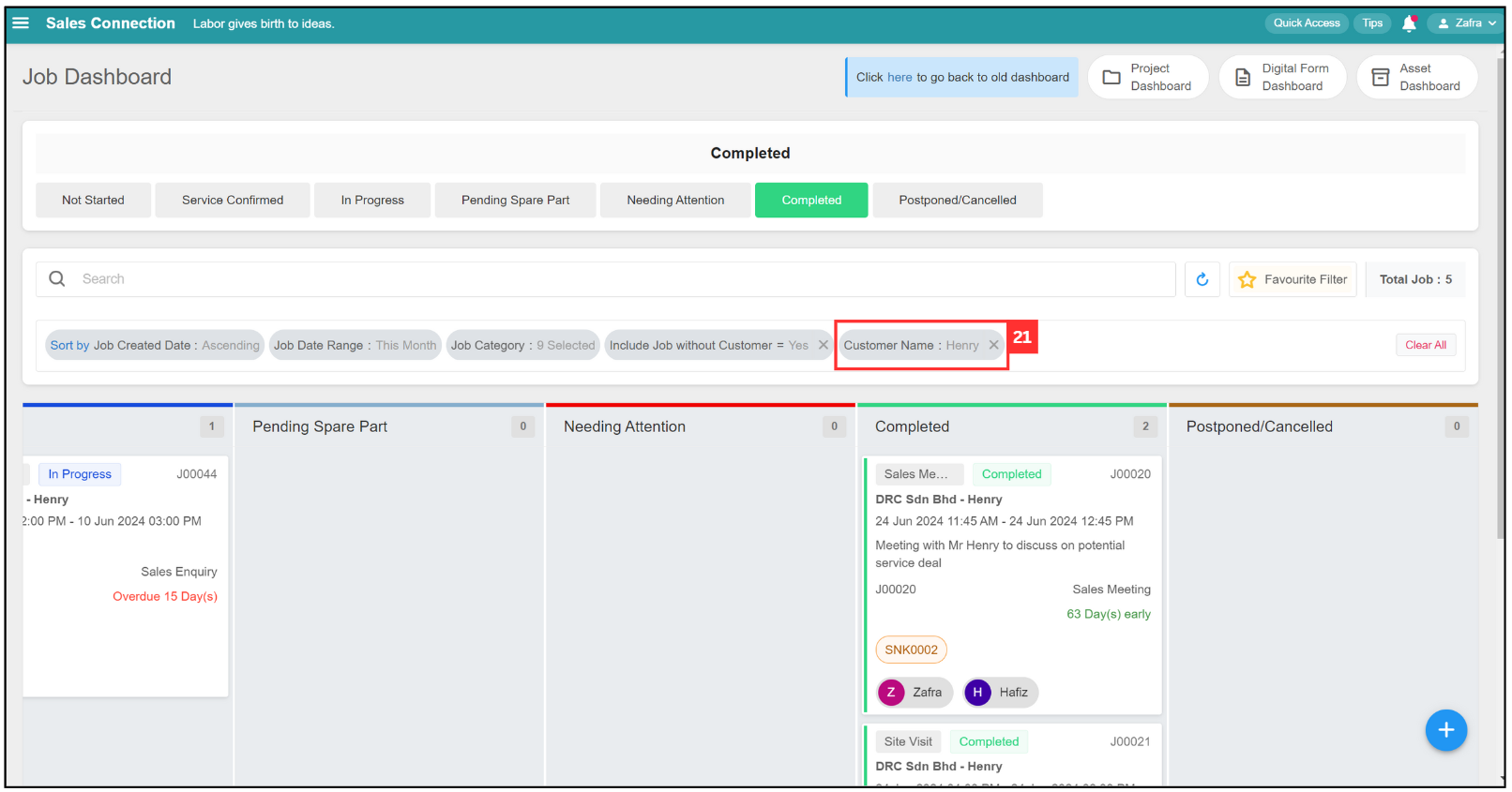 Job Dashboard Page Tutorial Step 21