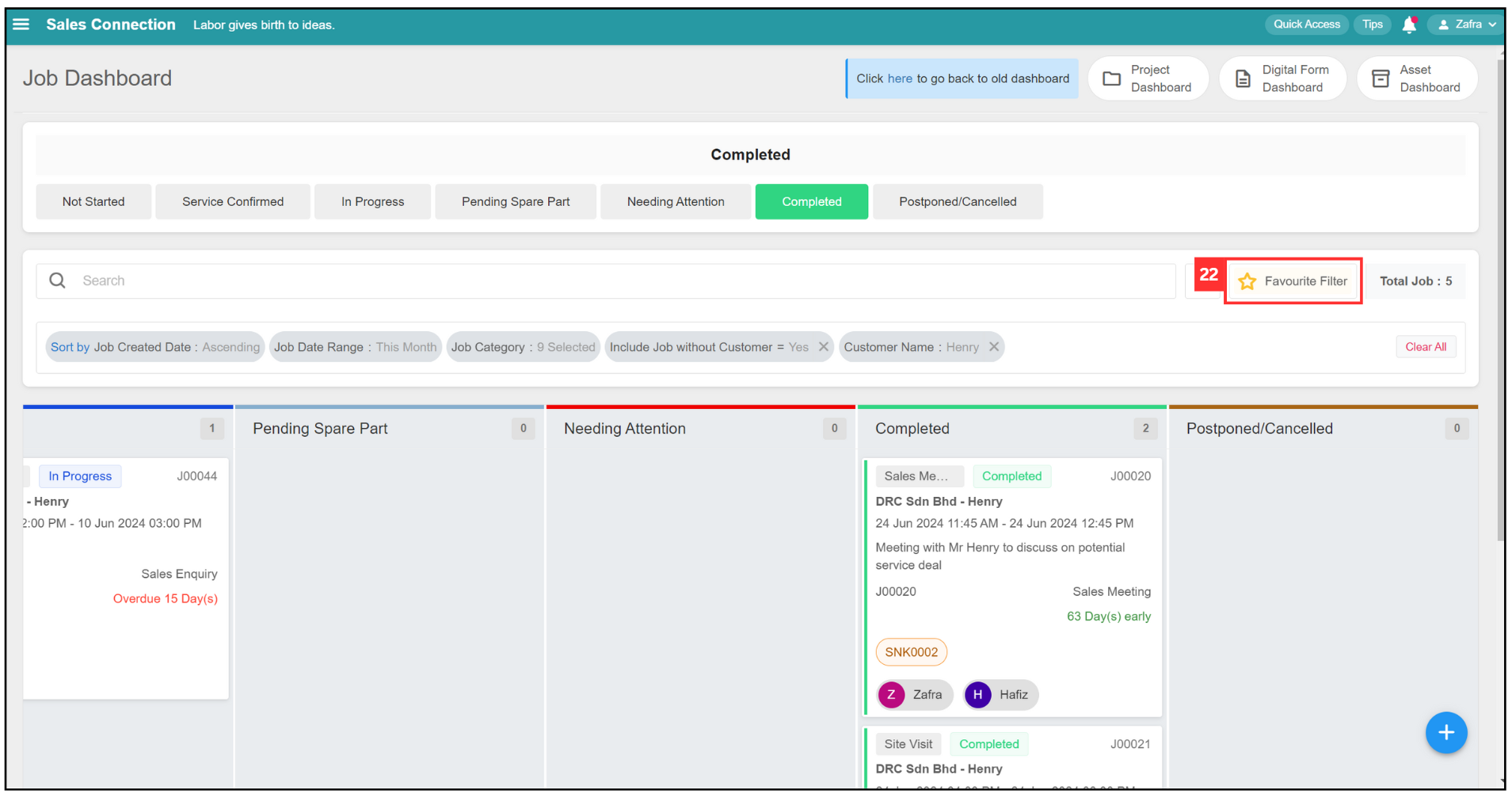 Job Dashboard Page Tutorial Step 22