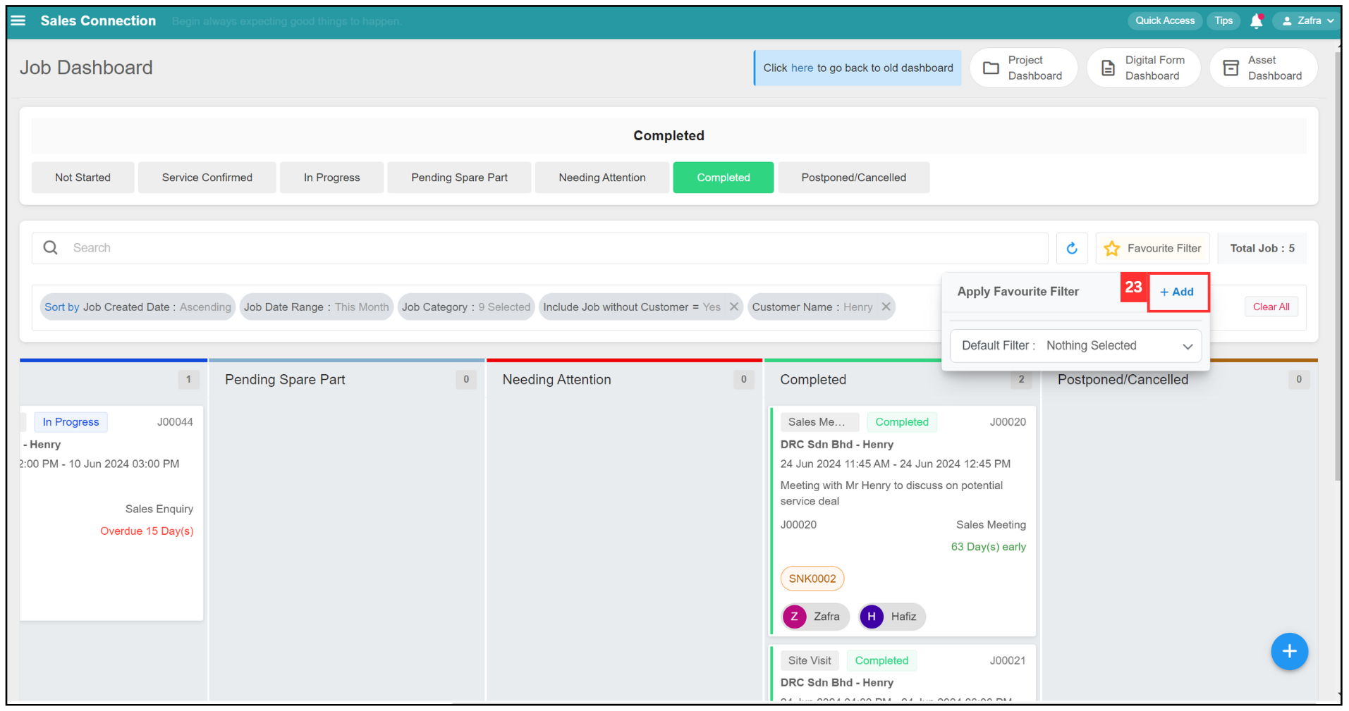 Job Dashboard Page Tutorial Step 23