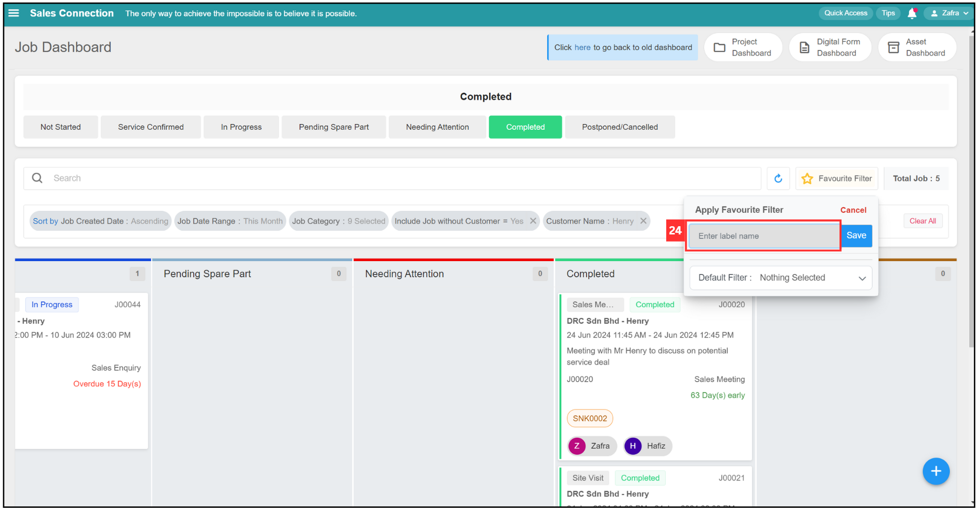 Job Dashboard Page Tutorial Step 24