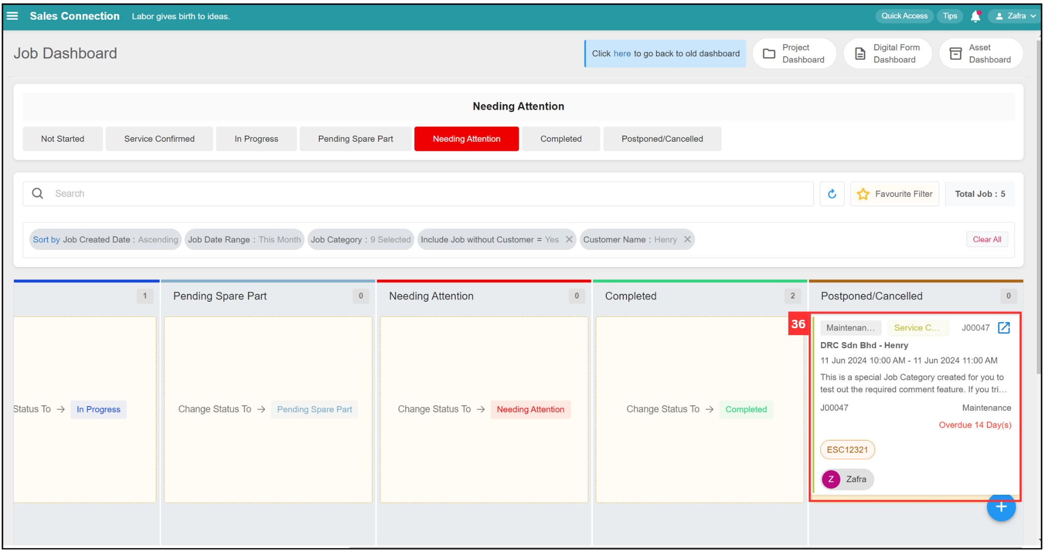 Job Dashboard Page Tutorial Step 36