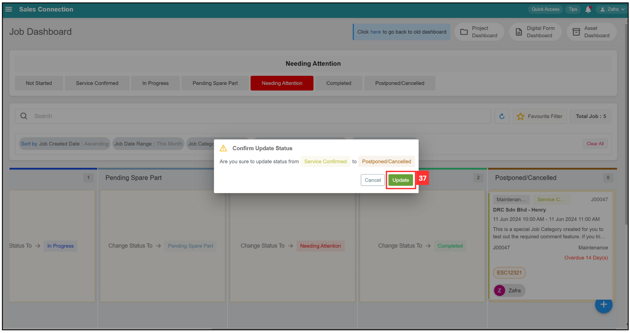 Job Dashboard Page Tutorial Step 37