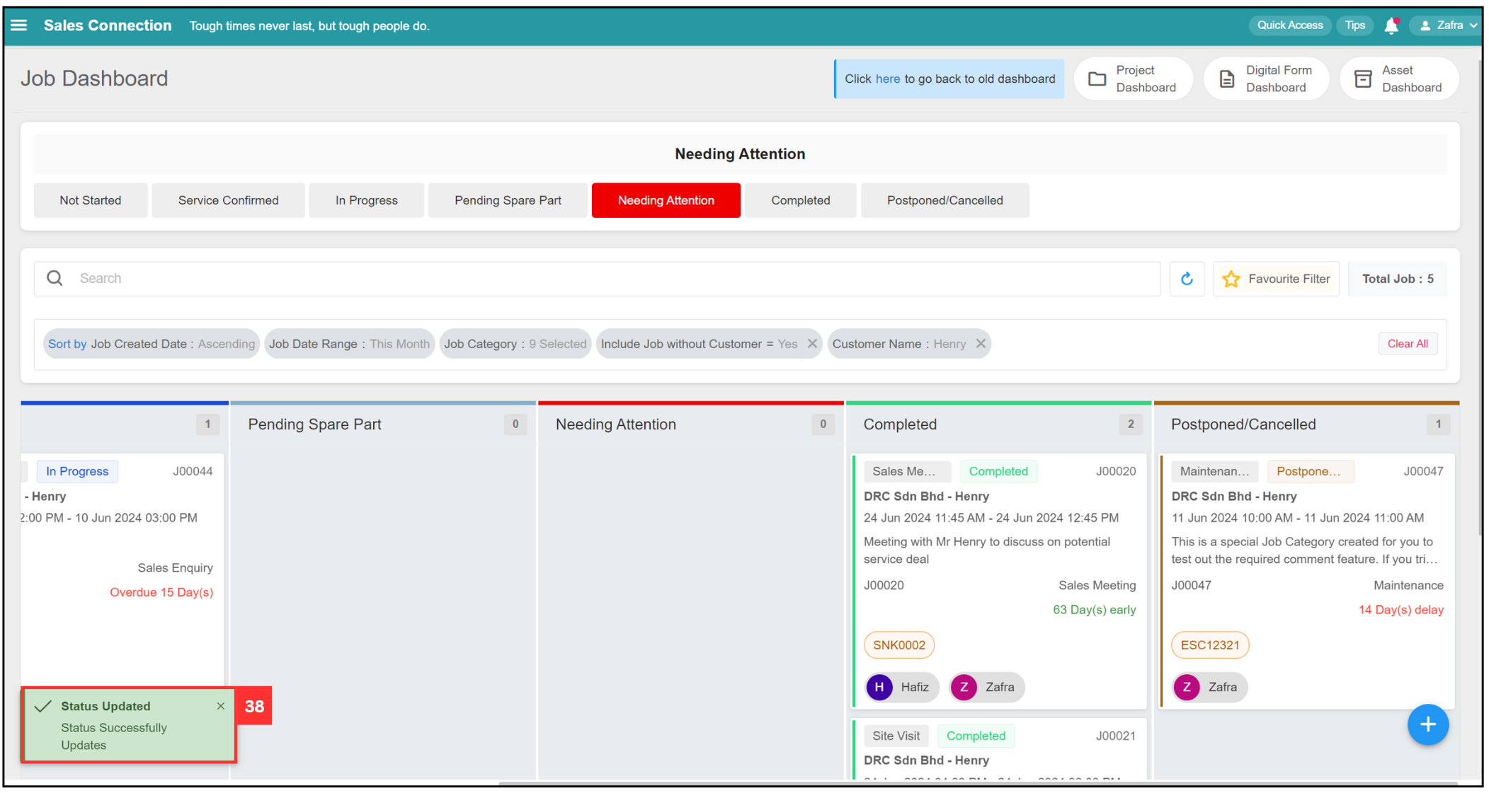 Job Dashboard Page Tutorial Step 38