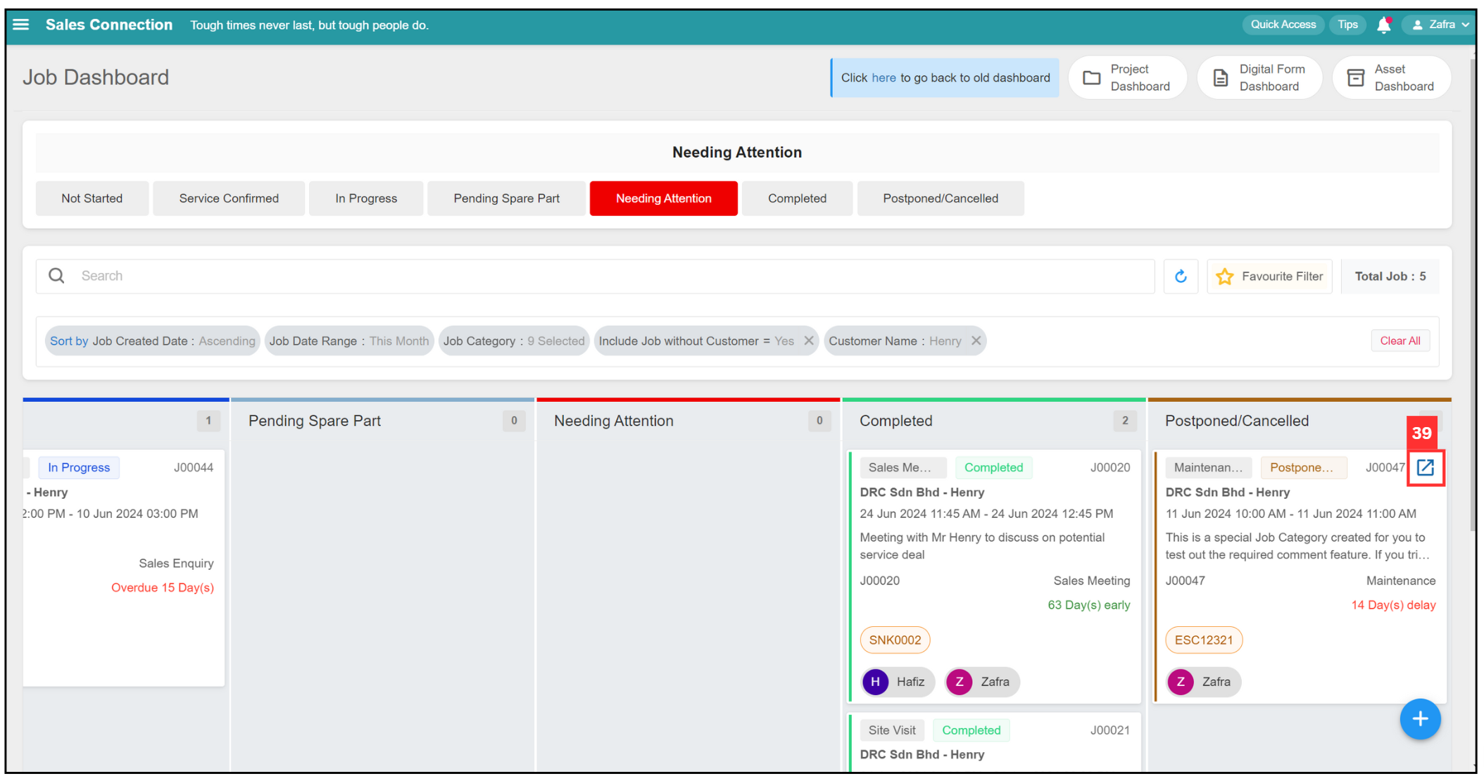 Job Dashboard Page Tutorial Step 39