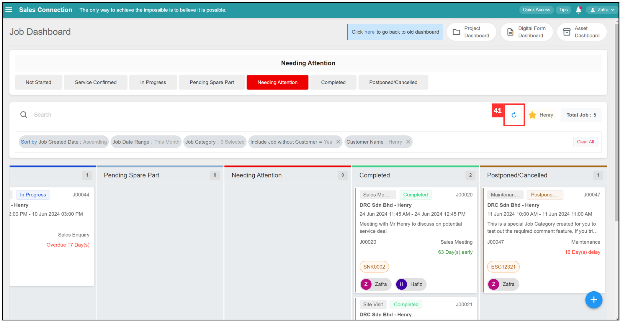 Job Dashboard Page Tutorial Step 41