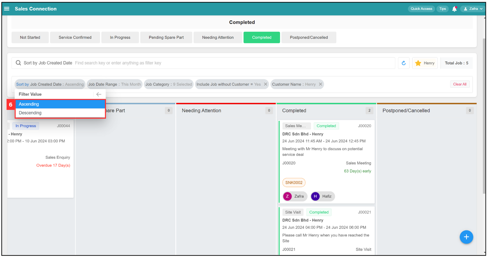 Job Dashboard Page Tutorial Step 6