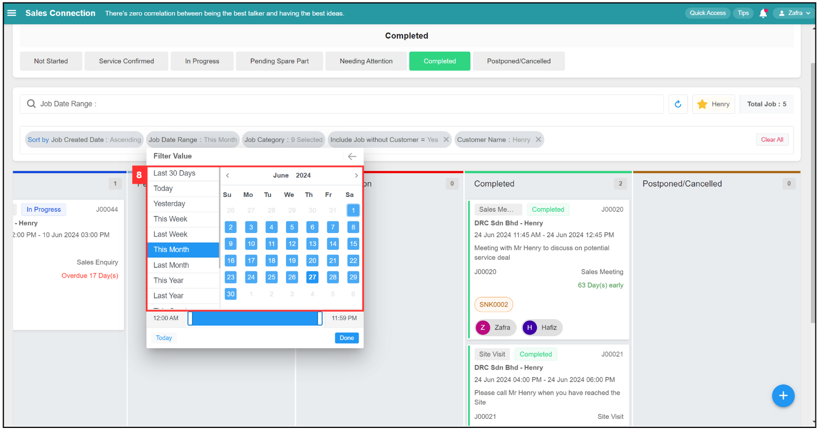 Job Dashboard Page Tutorial Step 8