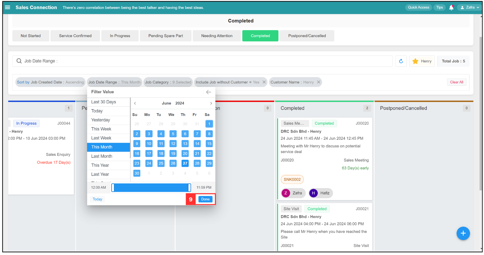 Job Dashboard Page Tutorial Step 9