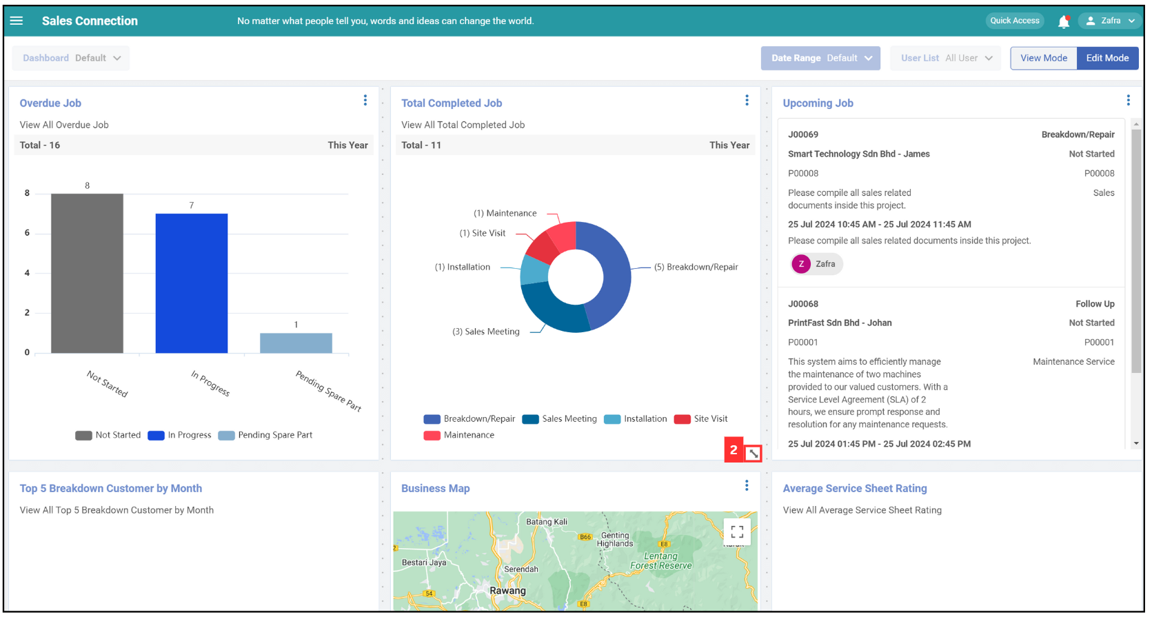 Metric Dashboard Edit Mode - Resize Chart Step 2