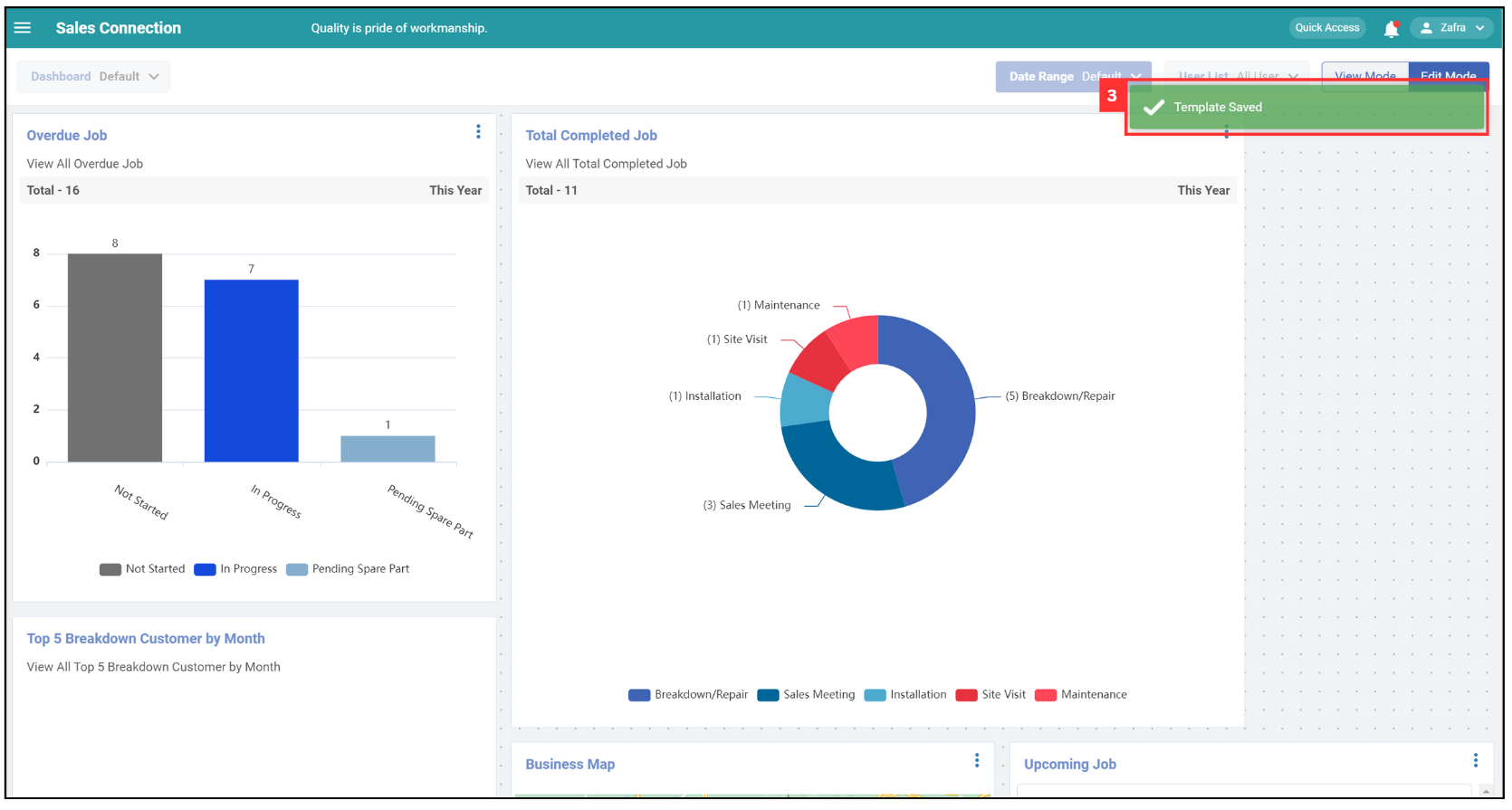 Metric Dashboard Edit Mode - Resize Chart Step 3