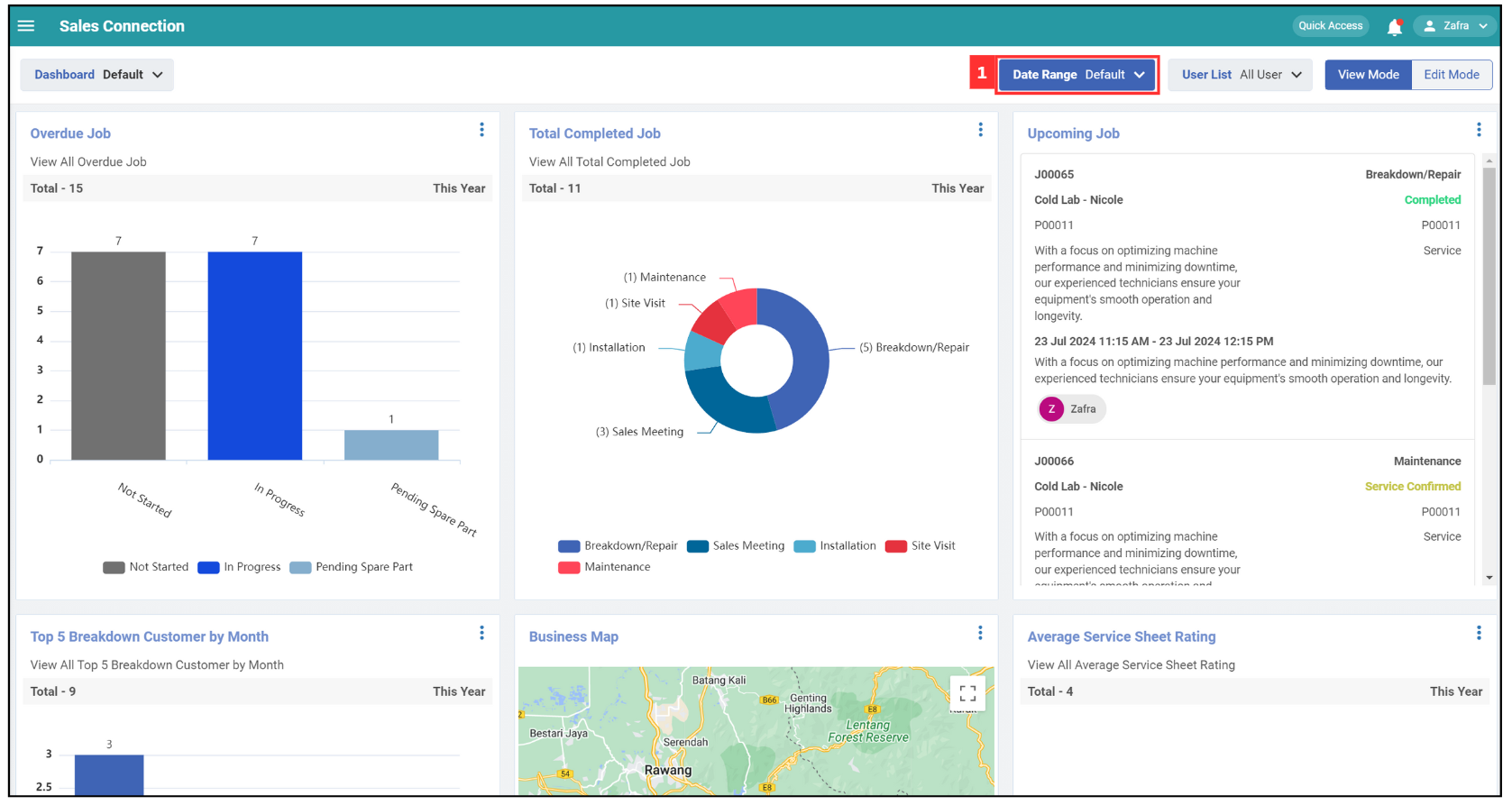 Metric Dashboard Filter by Date Range Step 1
