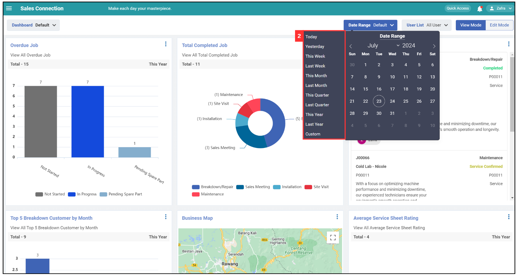 Metric Dashboard Filter by Date Range Step 2