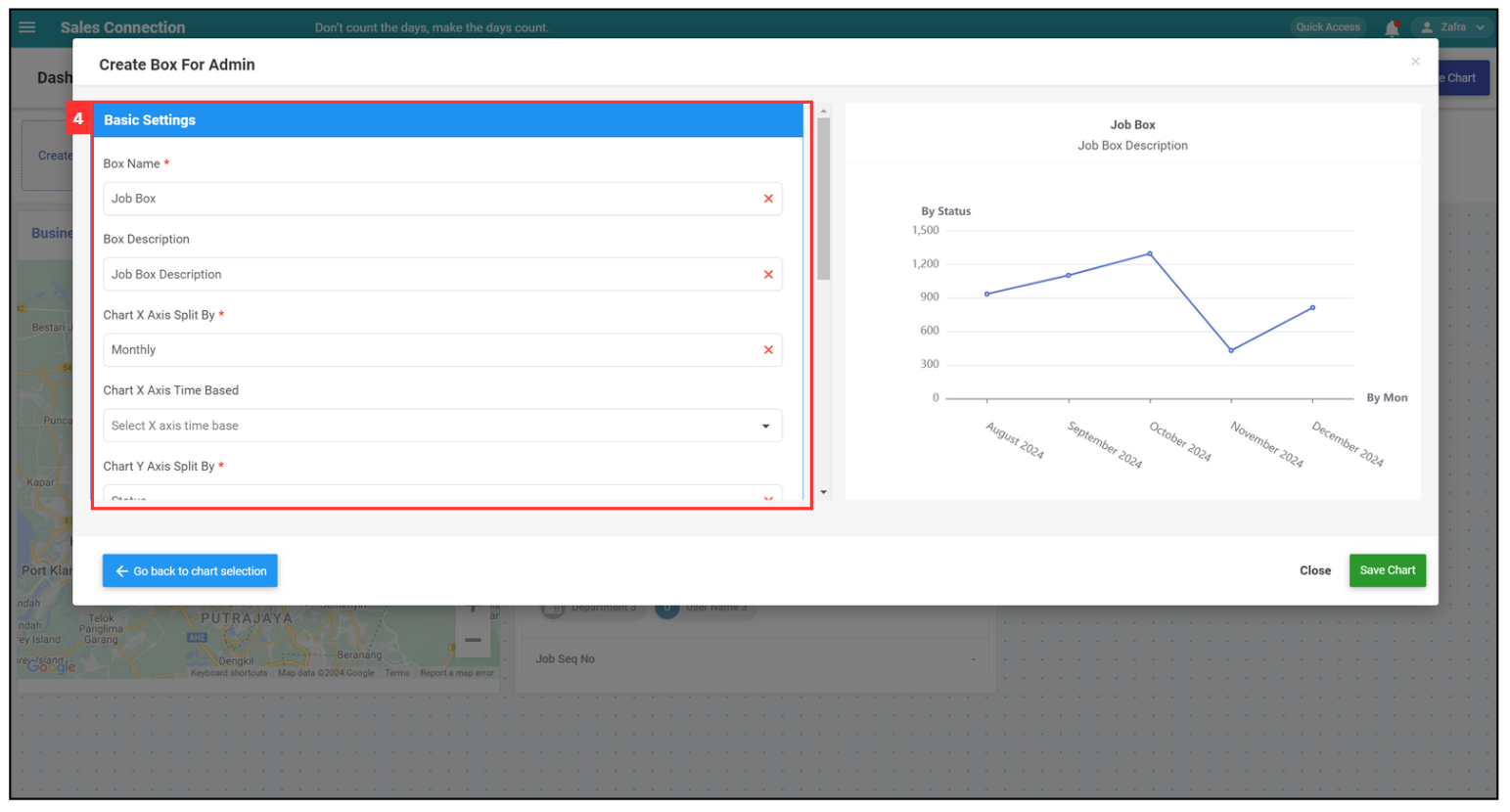 Metric Dashboard Layout Settings - Create Chart Step 4