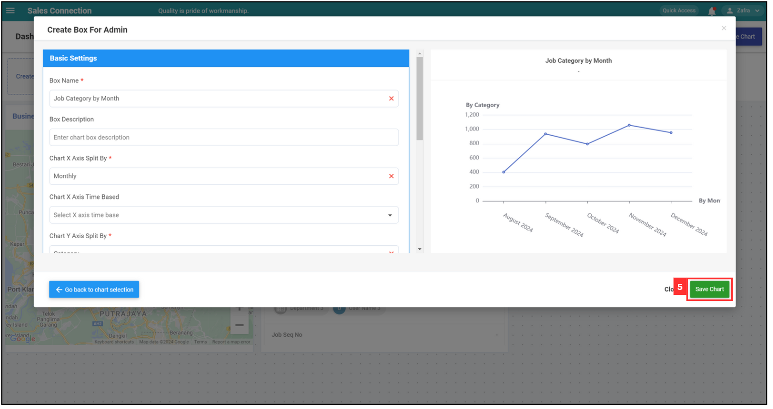 Metric Dashboard Layout Settings - Create Chart Step 5