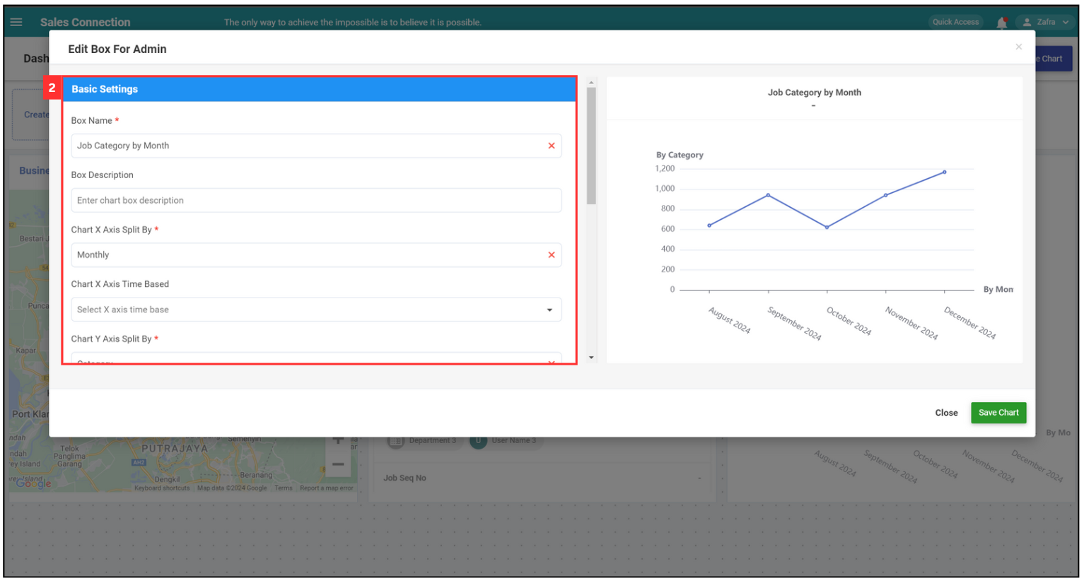 Metric Dashboard Layout Settings - Edit Created Chart Step 2