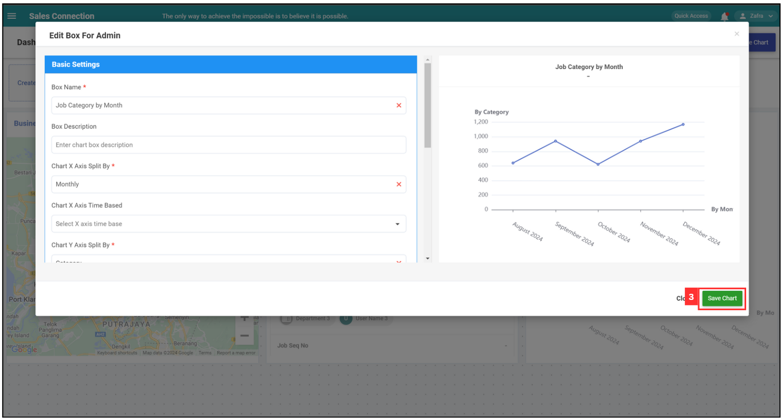 Metric Dashboard Layout Settings - Edit Created Chart Step 3