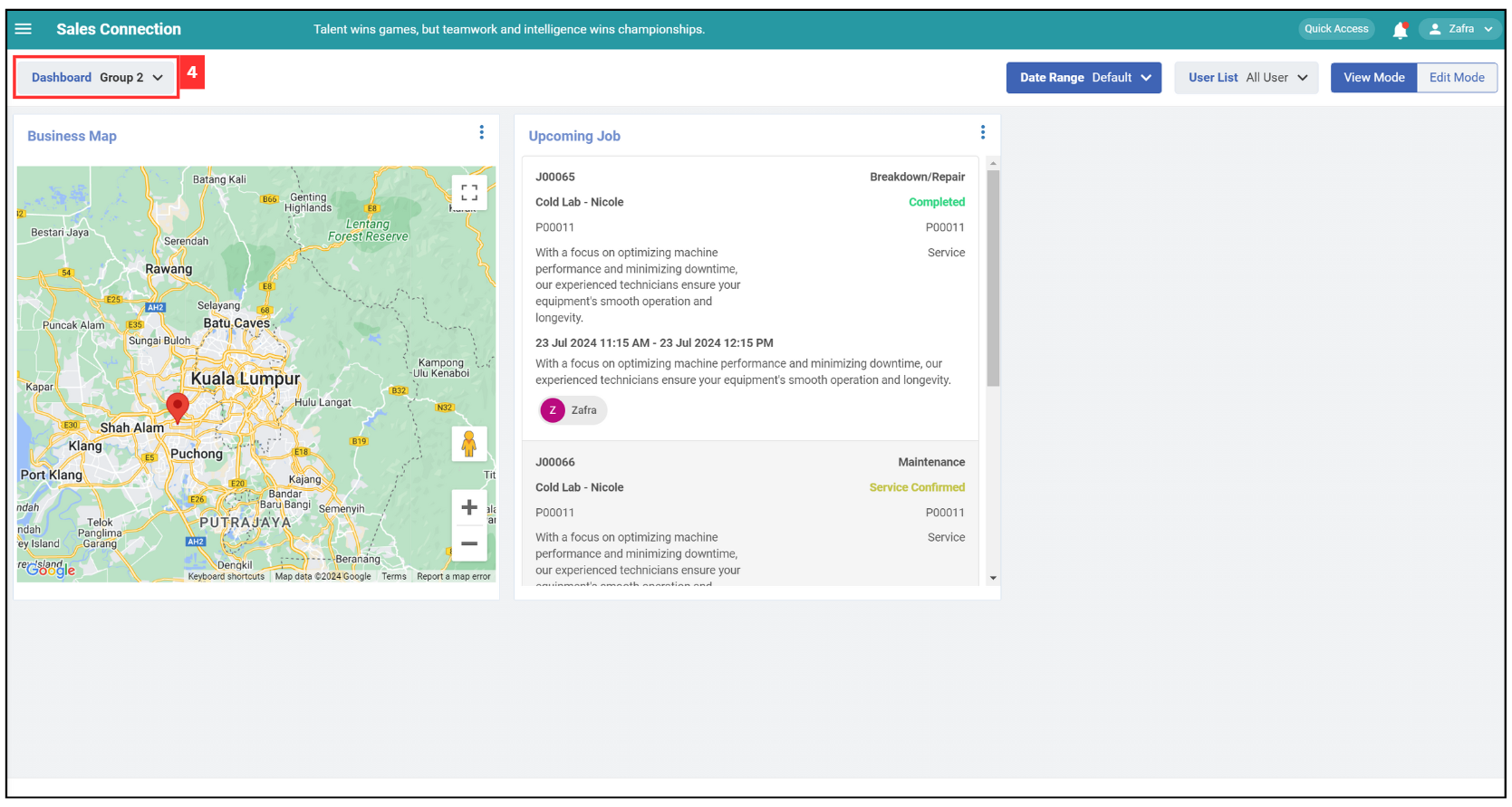 Metric Dashboard Select Group Step 4