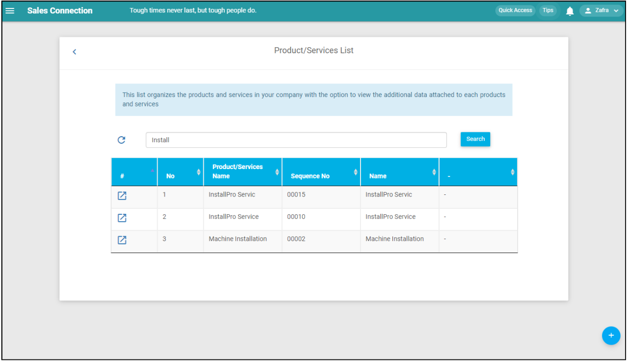 Product/Services List Step 4