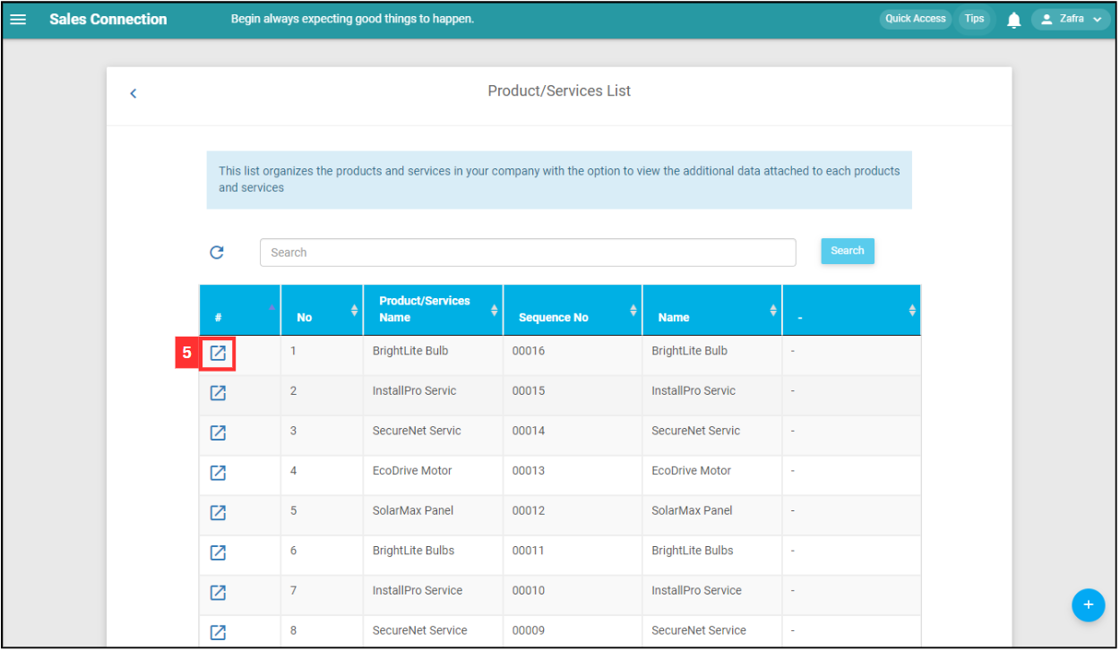 Product/Services List Step 5